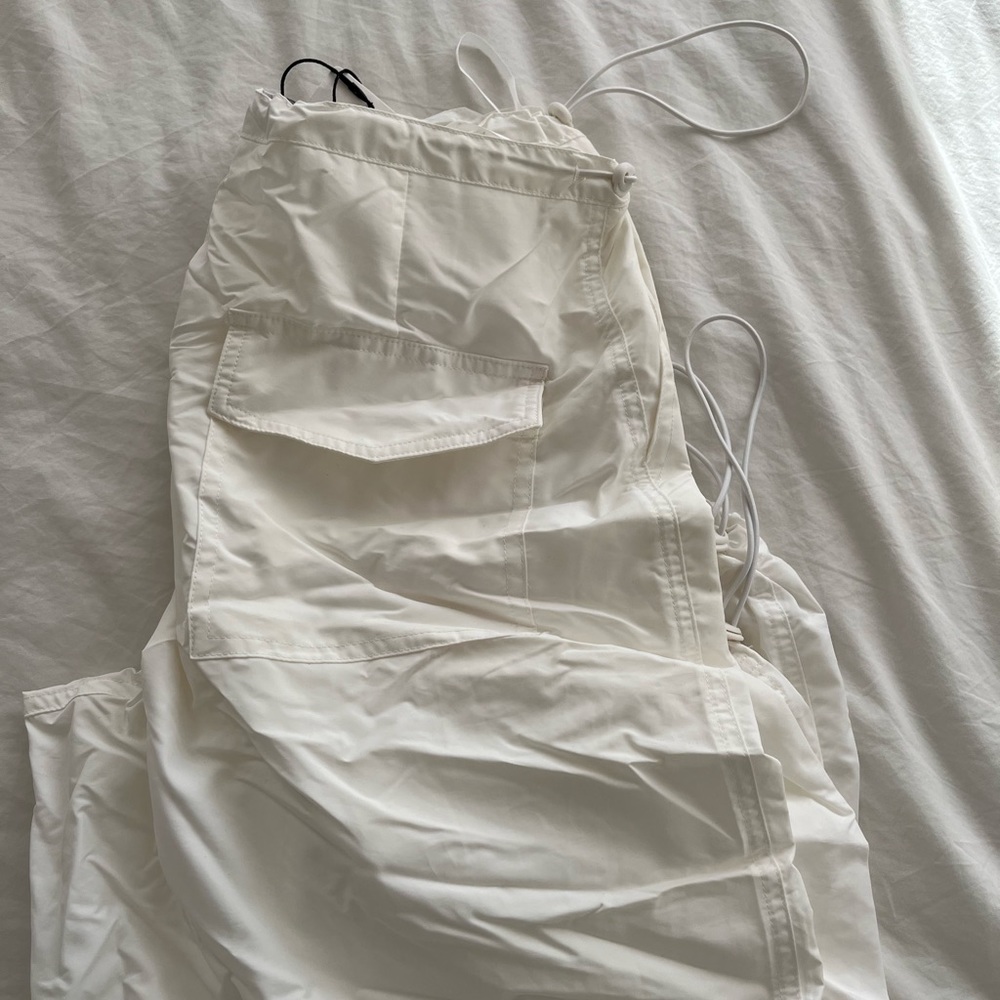 Cotton Candy White Parachute Pants